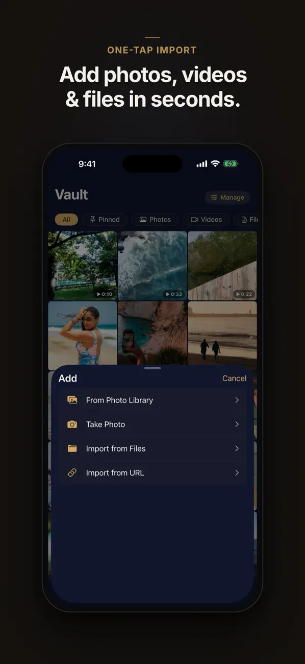Import to vault