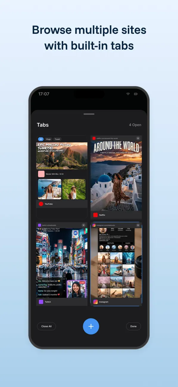 Multi-tab browser screenshot